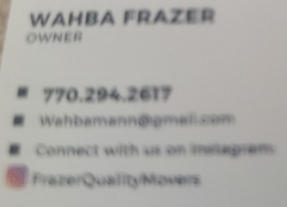 Frazer Quality Movers 770-294-2617